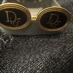 Dior Elegant Black and Gold Cufflinks